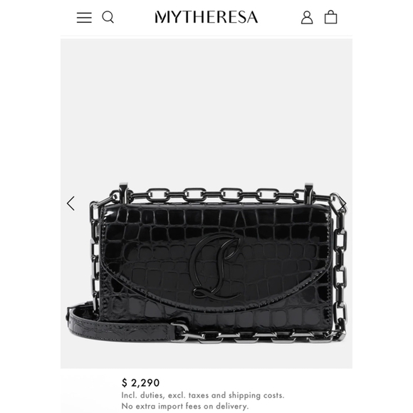 Christian Louboutin Handbags - New Christian Louboutin Loubi54 Black Croc-Effect Leather Crossbody Bag